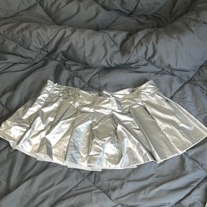 Mini metallic skirt